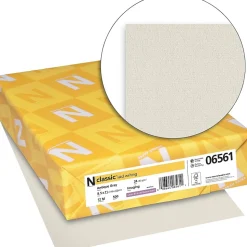 Neenah Paper Resume Paper<Classic® 8 1/2" x 11" 24 lbs. Laid Writing Imaging Paper, Antique Gray, 500/Ream