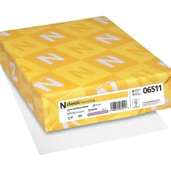 Neenah Paper Resume Paper<Classic 8.5" x 11" Business Paper, 24 lbs., Avon Brilliant White with Laid Finish, 500 Sheets/Ream (06511)