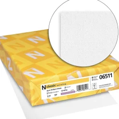 Neenah Paper Resume Paper<Classic 8.5" x 11" Business Paper, 24 lbs., Avon Brilliant White with Laid Finish, 500 Sheets/Ream (06511)