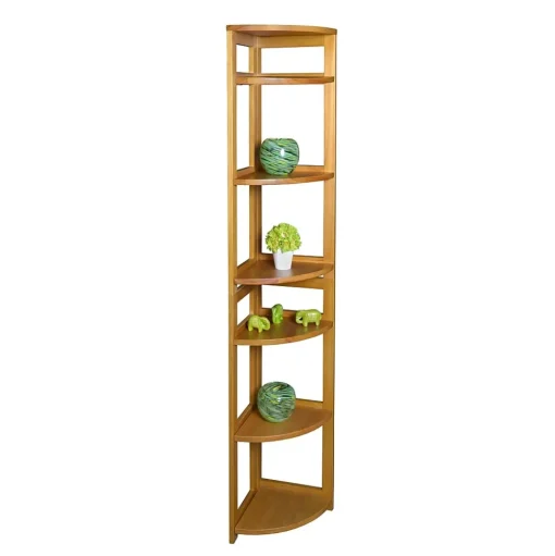 Niche Bookcases<Flip Flop 5 Shelf 67"H Corner Folding Bookcase, Medium Oak (FFC6712MO)