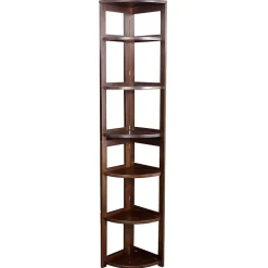 Niche Bookcases<Flip Flop 5 Shelf 67"H Corner Folding Bookcase, Mocha Walnut (FFC6712MW)