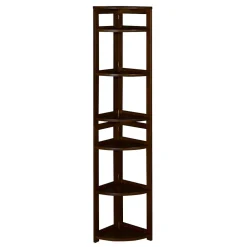 Niche Bookcases<Flip Flop 5 Shelf 67"H Corner Folding Bookcase, Mocha Walnut (FFC6712MW)