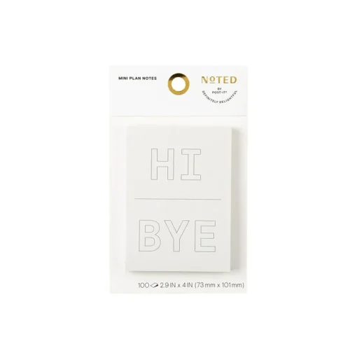 Post-it Post-It Notes<Noted by ® Grey Hi and Bye Notes, 2.9" x 4", 100 Sheets/Pad (NTD5-34-HB)