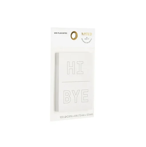 Post-it Post-It Notes<Noted by ® Grey Hi and Bye Notes, 2.9" x 4", 100 Sheets/Pad (NTD5-34-HB)