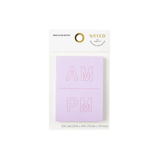 Post-it Post-It Notes<Noted by ® Lilac A.M. and P.M. Notes, 2.9" x 4", 100 Sheets/Pad