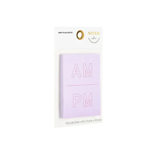 Post-it Post-It Notes<Noted by ® Lilac A.M. and P.M. Notes, 2.9" x 4", 100 Sheets/Pad