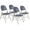 National Public Seating Folding & Stacking<NPS 1100 Series Deluxe Fan Back With Triple Brace Double Hinge Folding Chair, Dark Blue, 4 (1115/4)