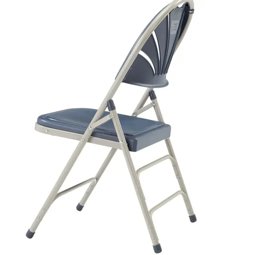 National Public Seating Folding & Stacking<NPS 1100 Series Deluxe Fan Back With Triple Brace Double Hinge Folding Chair, Dark Blue, 4 (1115/4)