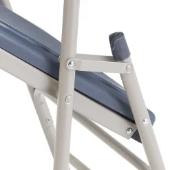 National Public Seating Folding & Stacking<NPS 1100 Series Deluxe Fan Back With Triple Brace Double Hinge Folding Chair, Dark Blue, 4 (1115/4)