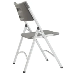 National Public Seating Folding & Stacking<NPS 600 Series Heavy Duty Plastic Folding Chair, Charcoal Slate, 4 Pack (620/4)