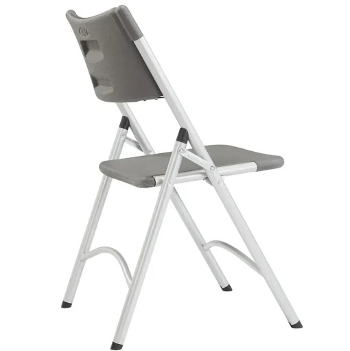 National Public Seating Folding & Stacking<NPS 600 Series Heavy Duty Plastic Folding Chair, Charcoal Slate, 4 Pack (620/4)