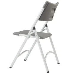 National Public Seating Folding & Stacking<NPS 600 Series Heavy Duty Plastic Folding Chair, Charcoal Slate, 4 Pack (620/4)