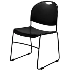 National Public Seating Folding & Stacking<NPS Commercialine 850 Series Ultra Compact Stack Chair, Black (850-CL)