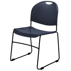 National Public Seating Folding & Stacking<NPS Commercialine 850 Series Ultra Compact Stack Chair, Blue, 4 Pack (855-CL/4)