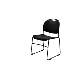 National Public Seating Folding & Stacking<NPS Commercialine 850 Series Ultra Compact Stack Chair, Black, 8 Pack (850-CL/8)