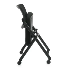Offices to go Folding & Stacking<Mesh Back Flip Seat Armless Nesting Chair, Black, Armless (OTG11341B)