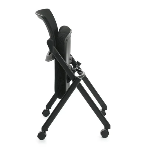Offices to go Folding & Stacking<Mesh Back Flip Seat Armless Nesting Chair, Black, Armless (OTG11341B)