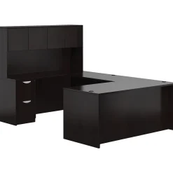 Offices to go Office Desks<Superior Laminate Bundle 2, American Espresso, 29 1/2"H - 65 1/2"H x 71"W x 108"D