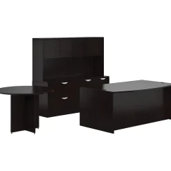 Offices to go Office Desks<Superior Laminate Front Desk Shell w/Storage; Pedestal/Table, Espresso, 29.5"-65"x71"-161"x111"