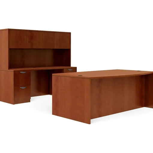 Global Office Desks<Offices to Go Superior Lam Bundle 9, American Dark Cherry Lam, 71"W x 113"L x 65.5"H/29.5"H