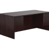 Offices to go Office Desks<Superior Laminate Double Pedestal Desk, Box/File, American Mahogany, 29.5"Hx71"Wx36"D