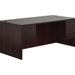 Offices to go Office Desks<Superior Laminate Double Pedestal Desk, Box/File, American Mahogany, 29.5"Hx71"Wx36"D