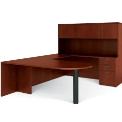 Global Computer Desks<Offices to Go Superior Lam Bundle 6, American Dark Cherry Lam, 71"W x 102"L x 65.5"H/29.5"H