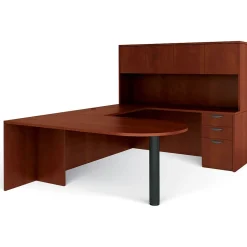 Global Computer Desks<Offices to Go Superior Lam Bundle 6, American Dark Cherry Lam, 71"W x 102"L x 65.5"H/29.5"H