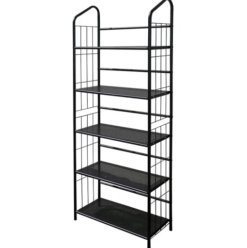 Ore International Bookcases<® 5 Tier Metal Book Shelf, Black
