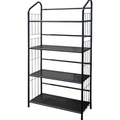 Ore International Bookcases<® 4 Tier Metal Book Shelf, Black
