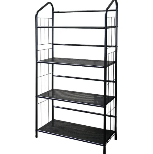 Ore International Bookcases<® 4 Tier Metal Book Shelf, Black