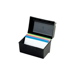 Oxford Index Cards<4" x 6" Index Card Box, Black (OXF 01461)
