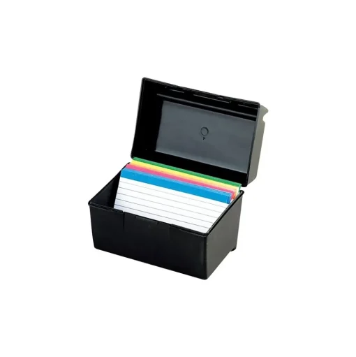Oxford Index Cards<4" x 6" Index Card Box, Black (OXF 01461)
