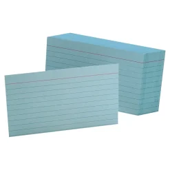 Oxford Index Cards<3" x 5" Index Cards, Lined Blue, 100/Pack (OXF 7321 BLU)