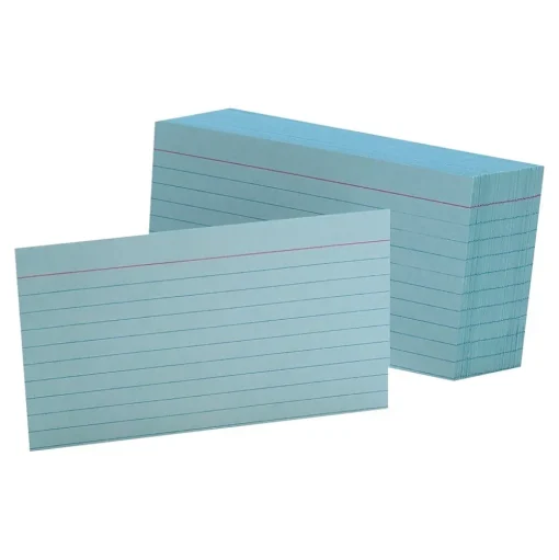 Oxford Index Cards<3" x 5" Index Cards, Lined Blue, 100/Pack (OXF 7321 BLU)