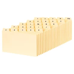 Oxford Index Cards<A - Z Guide Index Card Guides, 3" x 5", Manila Buff 25 Cards/Set (B5325)