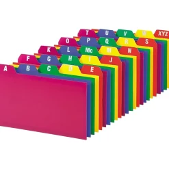 Oxford Index Cards<Alpha Card Guides, Assorted Colors, 3" x 5", 25/Set (73153)