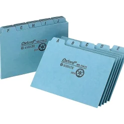 Oxford Index Cards<A-Z 5" x 8" Index Card Files, Blue, 25/Set (OXF P5825)