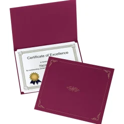 Oxford Awards & Certificates<Certificate Holders, 8.88" x 11.25", Burgundy, 5/Pack (29900585BGD)