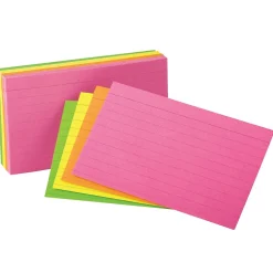 Oxford Index Cards<Glow Index Cards, 4" x 6", 100 Per Pack, 6 Packs (ESS99755-6)