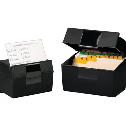 Oxford Index Cards<Index Card File Box, 500-Card Capacity, Black (01581)