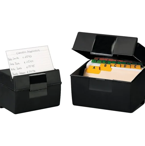 Oxford Index Cards<Index Card File Box, 500-Card Capacity, Black (01581)