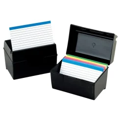 Oxford Index Cards<Index Card File Box, 300-Card Capacity, Black (01351)