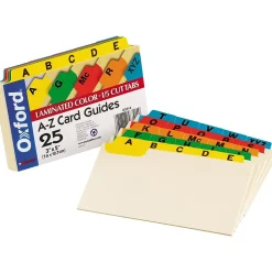 Oxford Index Cards<Laminated Alpha Index Card Guides, 3" x 5" , Manila, 25/Set (OXF03514)