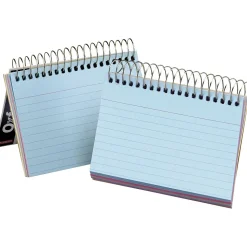 Oxford Index Cards<Spiral 4" x 6" Index Cards, Ruled, Assorted Colors (50/Pack)