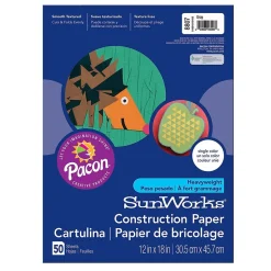 Pacon Construction Paper<12" x 18" Construction Paper, Gray, 50 Sheets/Pack (PAC8807)