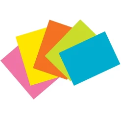 Pacon Index Cards<® 4" x 6" Index Cards, Blank, Bright Assorted Colors, 100/Pack, 6 Packs/Bundle (PAC1721-6)
