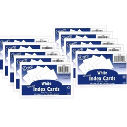 Pacon Index Cards<® 4" x 6" Index Cards, Blank, White,100/Pack, 10 Packs/Bundle (PAC5142-10)