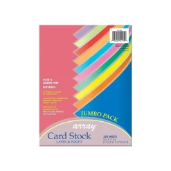 Pacon Card Stock<Array 65 lb. Cardstock Paper, 8.5" x 11", Assorted Colors, 250 Sheets/Pack (101199)