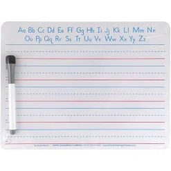 Pacon Dry Erase<® Handwriting Whiteboard Dry Erase Set, 2-Sided, Ruled/Plain, with Marker/Eraser, 9" x 12", 5 Sets (PACAC9877C1-5)
